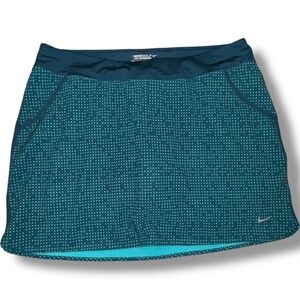 NIKE GOLF TOUR PERFORMANCE Dri-Fit Skort - XL Teal / Green Polka Dot